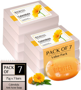 RICHFEEL Anti-Acne Soap|For Acne skin & Blemishing|75g (Pack of 7)