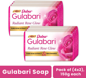Dabur Gulabari Pure Rose Soap|Bathing Moisturizing Soap for Soft, Glowing Skin & Body