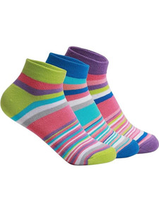 Supersox Women Striped Ankle Length, Low Cut