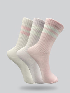 TRAZO Women Striped Calf Length