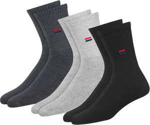 Navy Sport Men Solid Mid-Calf/Crew