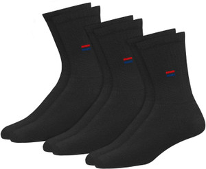 Navy Sport Men Solid Mid-Calf/Crew