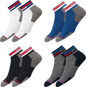 Navy Sport Men Striped Ankle Length