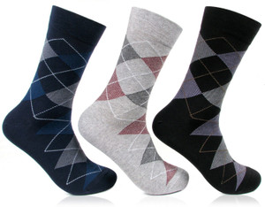 BONJOUR Designer Office/ Business/ Formal Full Lnegth Socks for Men Self Design Mid-Calf/Crew