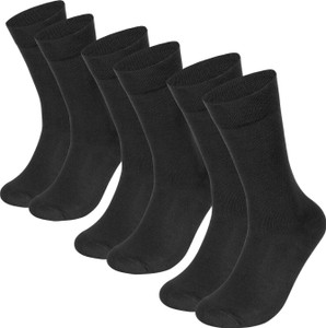 Supersox Men's Office wear Compact Combed Cotton Regular Length Black Color Socks (Free Size) पुरुषों के लिए मिड काफ/ क्रू  मोज़े