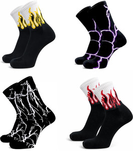 Anjani Creation Men & Women Self Design, Solid, Printed Calf Length, Mid-Calf/Crew