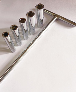 4MECH T-Handle with 8mm, 9mm, 10mm 11mm and 12mm Long Sockets, 1/4 Drive Drive सॉकेट सेट