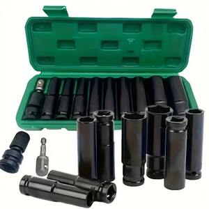 Harboan 11 Pieces 1/2-Inch Square Drive 78mm Deep Impact Socket