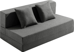 Dr Smith 4 X 6 Feet, Washable Cover- Including 2 Cushion Perfect for Home & Office 2 Seater Single Foam Fold Out Sofa Cum Bed