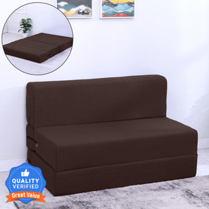 Flipkart Perfect Homes Exotica 72x36x8 inch|Low Floor, Washable Jute Fabric 1 Seater Single Foam Fold Out Sofa Cum Bed