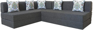 TIRTHANKARA L-Shaped 5 Seater Double Foam Fold Out Sofa Cum Bed