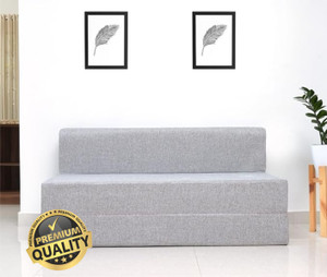 Expecting Smile 1 Seater 6*3 Size Jute Fabric Washable Cover Sofa Bed 1 Seater Double Fold bed 1 Seater Single Foam Fold Out Sofa Cum Bed