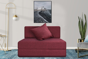 Little Smile 3X6 size for 1 Person- Moshi Fabric Washable Cover 1 Seater Single Foam Fold Out Sofa Cum Bed