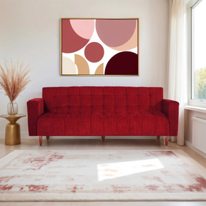 Seventh Heaven Lisbon Neo 4 Seater Wooden Sofa cum Bed, Chenille Molfino Fabric 78x36x16 4 Seater Single Solid Wood Pull Out Sofa Cum Bed