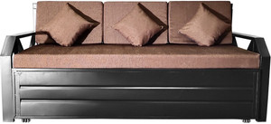 ROYAL METAL FURNITURE Queen Size With Bonded & Foam 3 Seater Double Metal Pull Out Sofa Cum Bed