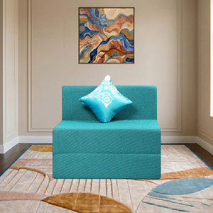 Comfort Mantra Comfort Mantra 6*2.5 Jute Fabric Washable Cover with 1 Cushion 1 Seater Double Foam Fold Out Sofa Cum Bed