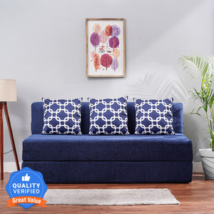 Solis Primus-comfort for all 5X6 size for 3 Person- Moshi Fabric Washable Cover 3 Seater Double Foam Fold Out Sofa Cum Bed