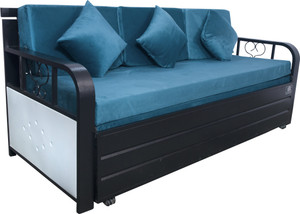 FAMOUS MART FURNITURE 3 Seater Double Metal Pull Out Sofa Cum Bed