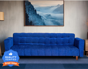 Seventh Heaven Lisbon Neo 3 Seater Wooden Sofa cum Bed, Chenille Molfino Fabric 72x36x16 3 Seater Single Solid Wood Pull Out Sofa Cum Bed