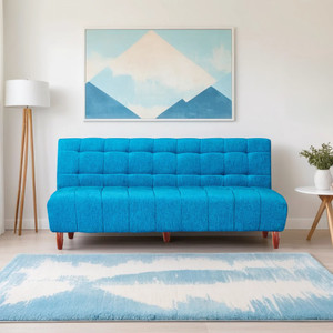 Seventh Heaven Florida 4 Seater Wooden Sofa cum Bed, Chenille Molfino Fabric 78x44x16 4 Seater Single Solid Wood Pull Out Sofa Cum Bed