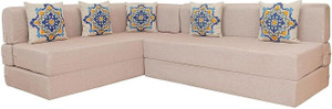 TIRTHANKARA L Shaped 5 Seater Double Foam Fold Out Sofa Cum Bed