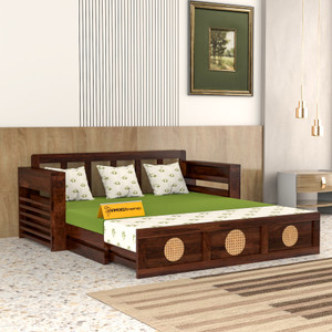saamenia furnitures 3 Seater Sheesham Wood Sofa Cum Bed - Image 6