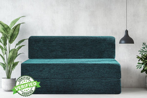 Little Smile 3X6 size for 1 Person- Moshi Fabric Washable Cover 1 Seater Single Foam Fold Out Sofa Cum Bed