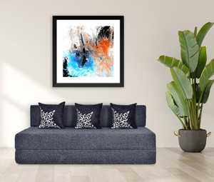Friends Fit Life 5X6 Comfort for All for 3 Person with 3 Multi Flower Cushions 3 Seater Double Fold Out Sofa Cum Bed