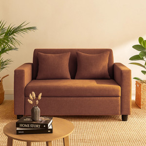 WAKESURE Premium Quality Jute Fabric 2 Seater  Sofa