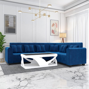 LIVEWELL Premium Quality L Shape Sofa for Living Room Hollend Fabric 6 Seater  Sofa