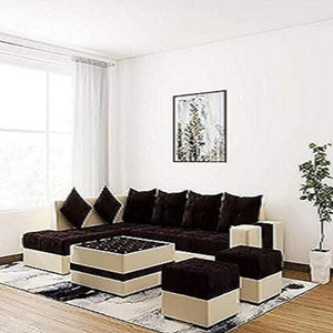 TrueValue Premium Quality L Shape LHS Molfino Fabric 8 Seater  Sofa