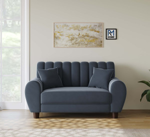 RM HOME Vittoria Luxury Sofa Elegant Curved Design Velvet Finish Fabric 2 Seater Sofa