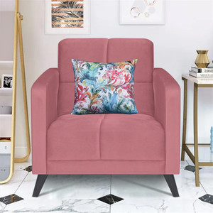 ARRA Jasper Tufted Back One Seater Sofa With One Printed Cushion Fabric 1 Seater Sofa