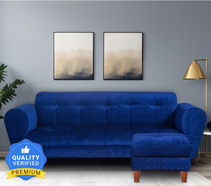 Seventh Heaven Milan 4 Seater Sofa with Ottoman, Chenille Molfino Fabric: 2 year Warranty Fabric 4 Seater  Sofa