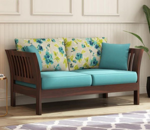 Ratandhara Furniture Solid sheesham Wood Wooden 2 Seater Sofa Set for Living Room | Fabric 2 Seater  Sofa