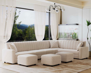 RM HOME Oliver Fabric 10 Seater Sofa