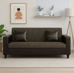 Flipkart Perfect Homes Crete Leatherette Comfortable Stylish Fabric 3 Seater  Sofa