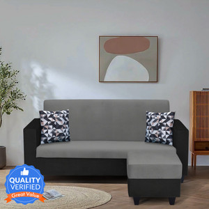 Flipkart Perfect Homes New Crete 3 Seater Sofa + Ottoman Soft Velvet Fabric Sofa Fabric 4 Seater  Sofa