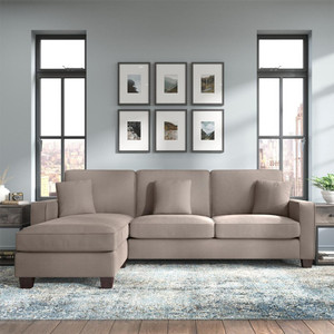Torque Moscow 4 Seater Mini L Shape Fabric Sofa For Living Room (LHS, Beige Brown) Fabric 3 Seater  Sofa