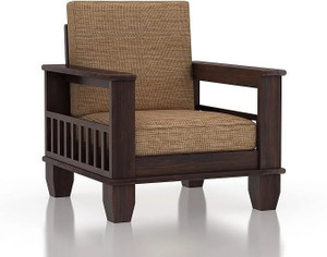 Ganpati Arts Sheesham Wood Maharaja 1Seater Sofa for Living Room/Home/Office Fabric 1 Seater  Sofa
