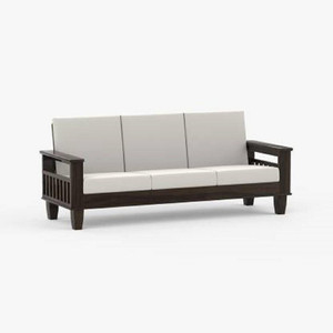 Cherry Wood Rosewood (Sheesham) Fabric 3 Seater  Sofa