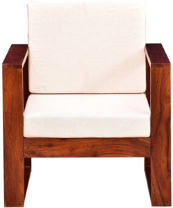 Allie Wood Sheesham Fabric 1 Seater  Sofa