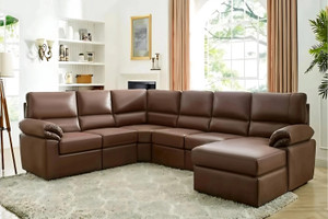 Homeify Eleanor 8 Seater Leather U Shape Sofa Set for Living Room Leather 8 Seater  Sofa