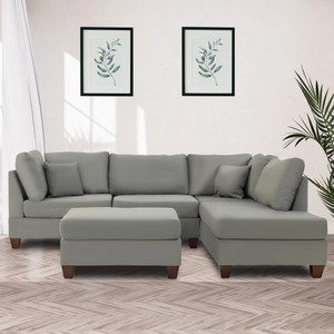 Homeify Alaska Fabric 5- to 6-Seater Sofa L Shape Sofa Set For Living Room Fabric 6 Seater  Sofa