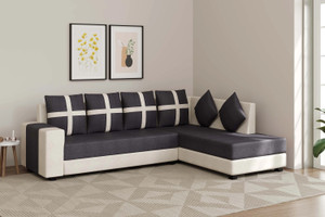 Cherry Wood Fabric 6 Seater  Sofa