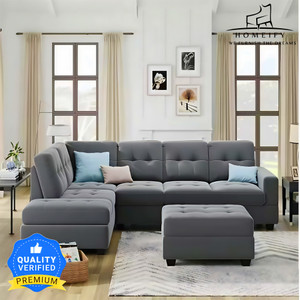 Homeify Ciesta Fabric 5- to 6-Seater Sofa L Shape Sofa Set with Storage Ottoman Fabric 6 Seater  Sofa