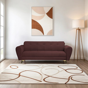 Seventh Heaven Milan Icon 3 Seater Sofa, Extra Spacious, Plush Suede Fabric 3 Seater  Sofa