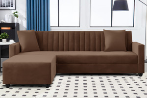 Dr Smith L Shape 4-Seater Convertible Sofa Set Fabric 4 Seater  Sofa