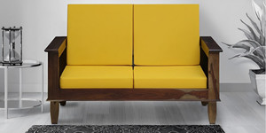 Shree Jeen Mata Enterprises Solid Wood Sheesham Wood 2 Seater Sofa For Living, Waiting Room/ Office Fabric 2 Seater  Sofa