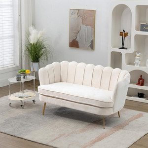 Soul Light Art 59" Wide Modern Small Sofa Small Mini Room Couch Two-Seater Fabric 2 Seater Sofa